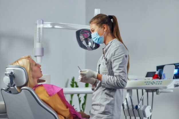 Patient consulting with dentist before dental implant surgery in Green Valley.