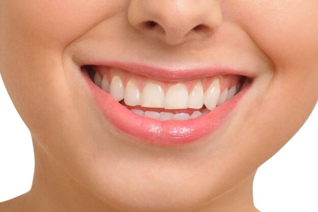 Healthy gums close-up after professional dental cleaning.