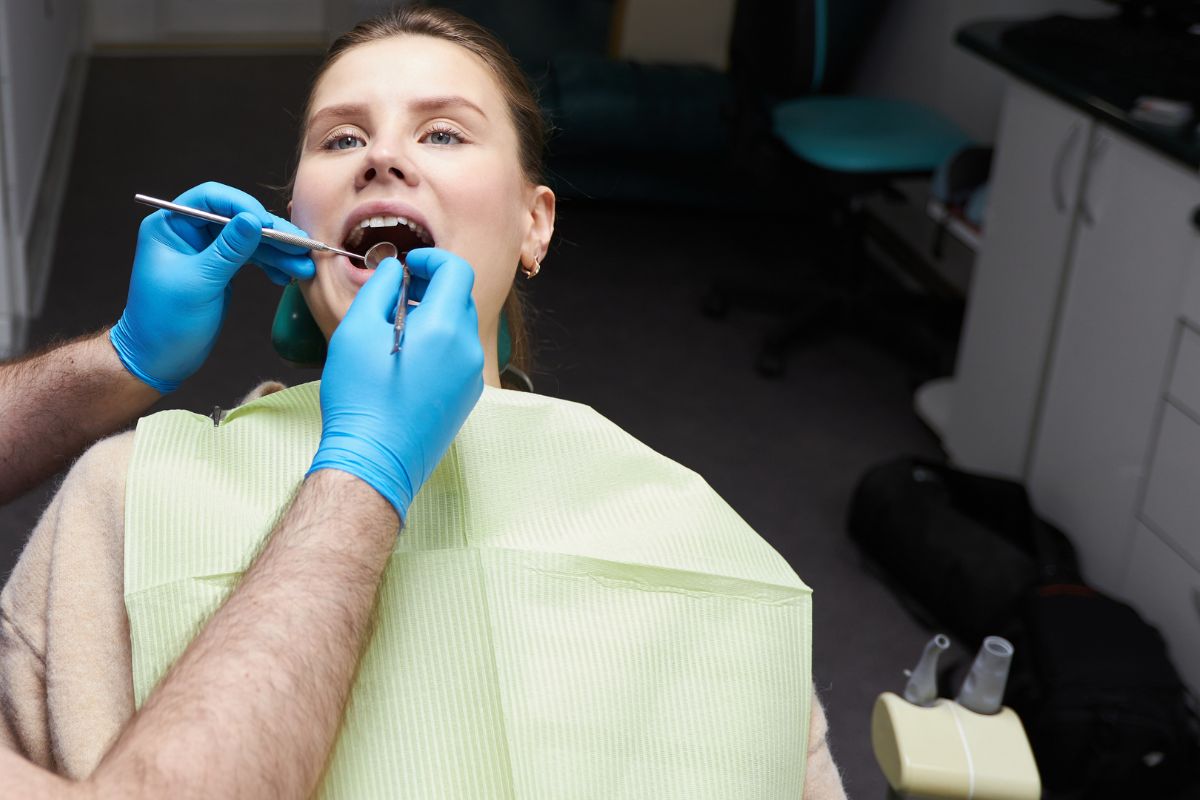 Patient feeling calm and relaxed during a dental visit.